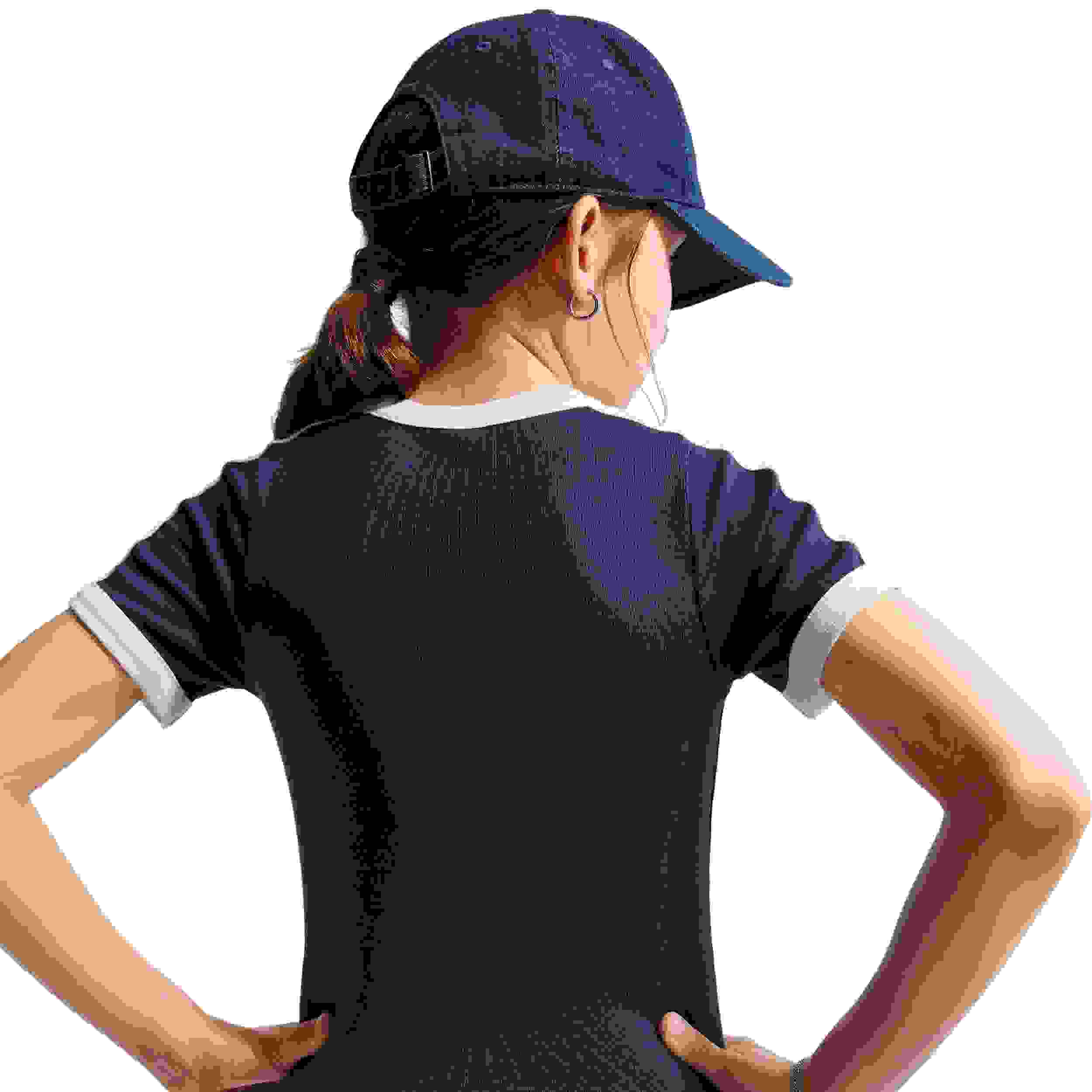 Nike Sportswear Short Sleeve Big Girls' Navy Ribbed Top